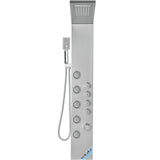 Shower Panel System, 4 Shower Modes Shower Panel Tower, Rainfall, Waterfall, 5 Full Body Massage Jets and 3-Setting Handheld Shower Head with 59" Hose, Stainless Steel Wall-Mounted Shower Set