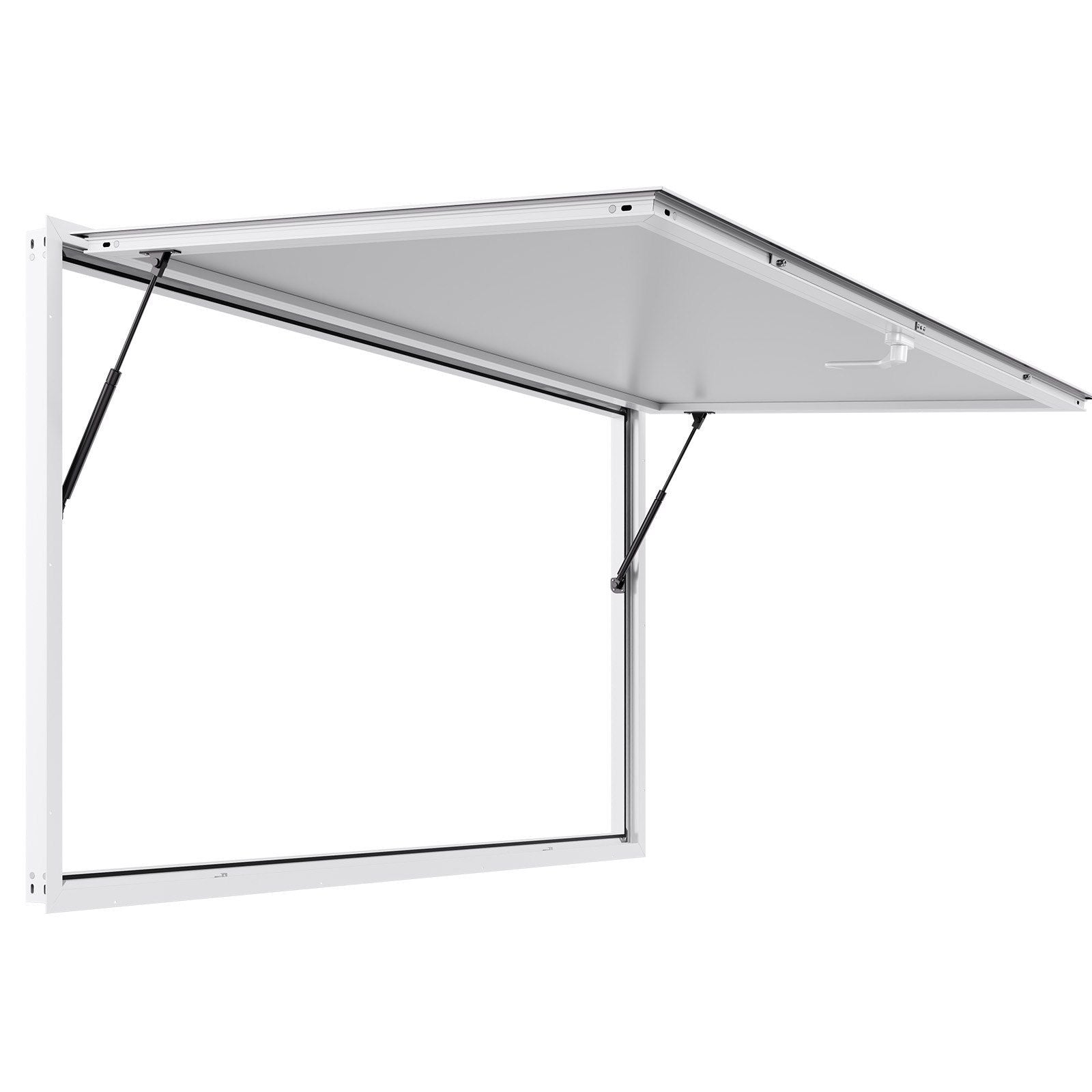 Concession Window 188x102cm, Aluminum Alloy Frame Service Window for Food Truck, Up to 85 Degrees Stand Serving Window with Awning Door and Drag Hook, Rainwater Resistant for Concession Trailer