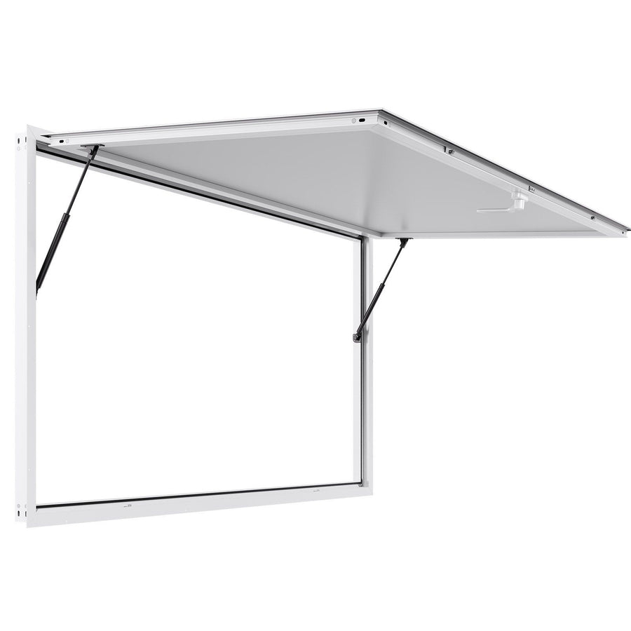 Concession Window 188x102cm, Aluminum Alloy Frame Service Window for Food Truck, Up to 85 Degrees Stand Serving Window with Awning Door and Drag Hook, Rainwater Resistant for Concession Trailer