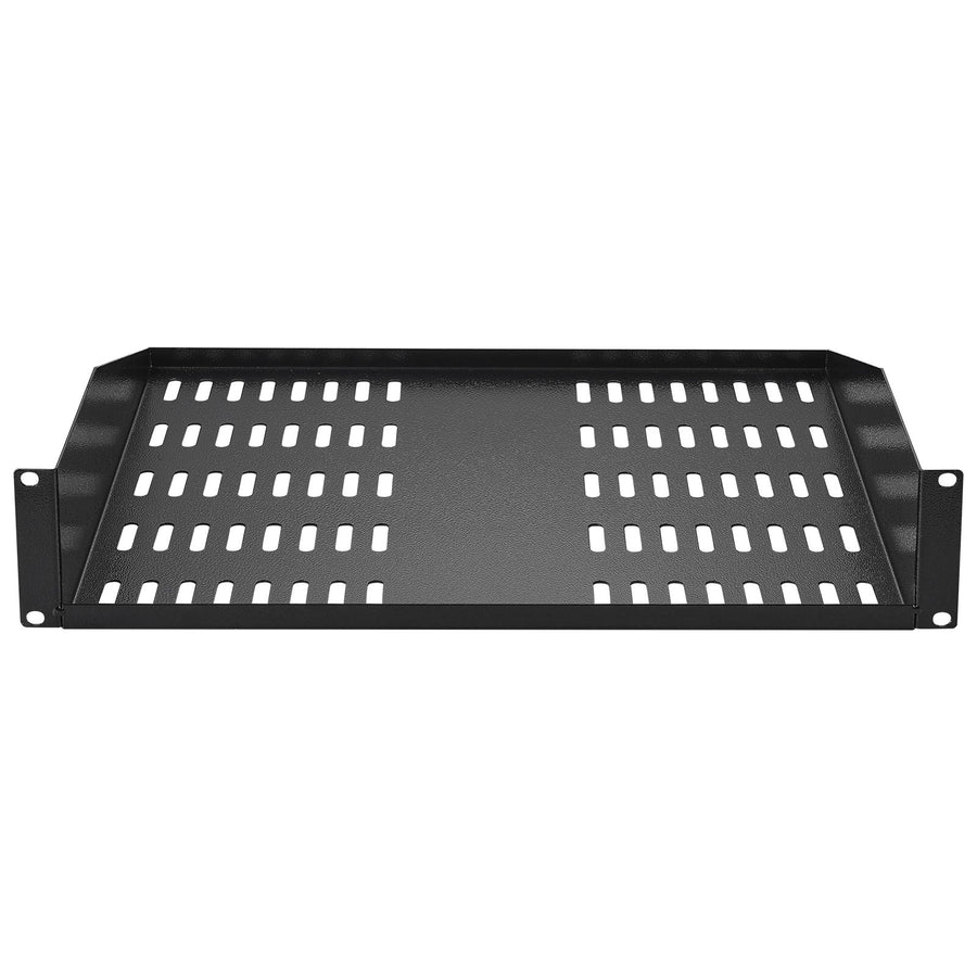 VEVOR 2U Server Rack Shelf 16"/406 mm Depth Vented Rack Mount Shelf with Tray