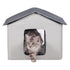 Heated Cat House, Outdoor Kitty Shelter with Timer, 600D Oxford Cloth Foldable Cat Shelter with Heated Pad for Winter to Stay Warm and Cozy, Gray (Middle)