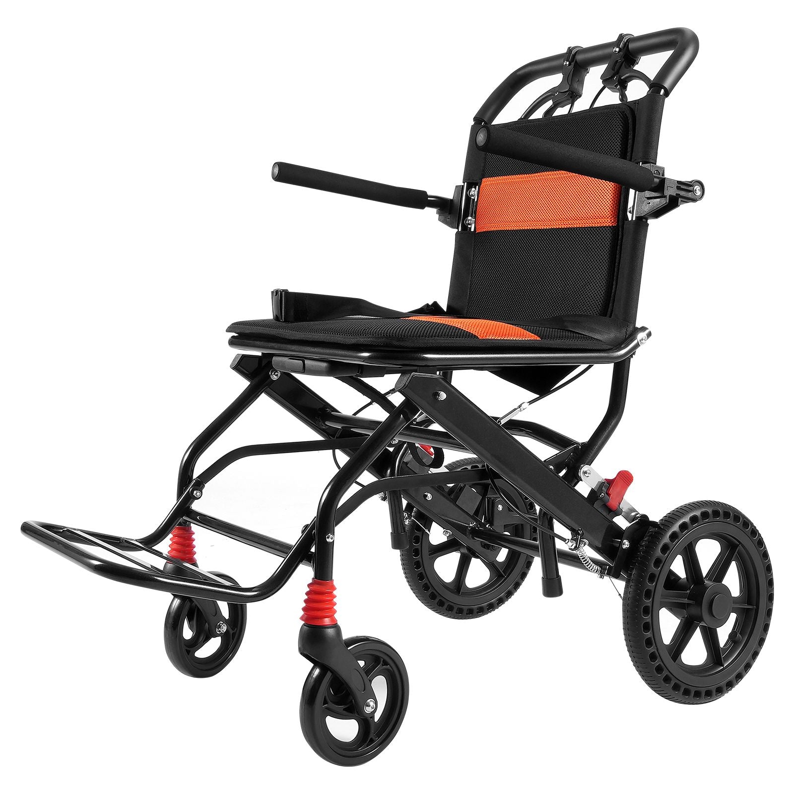 Wheelchair Aluminum Alloy Transport Chair Foldable 18-In W Seat 220lbs