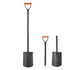 Square Shovel, 122 cm Heavy-Duty Flat Shovel, Transfer Shovels with Alloy Steel Blade and Non-Slip D-Handle, Detachable and Easy Storage, for Gardening, Construction, Digging & Snow Shoveling