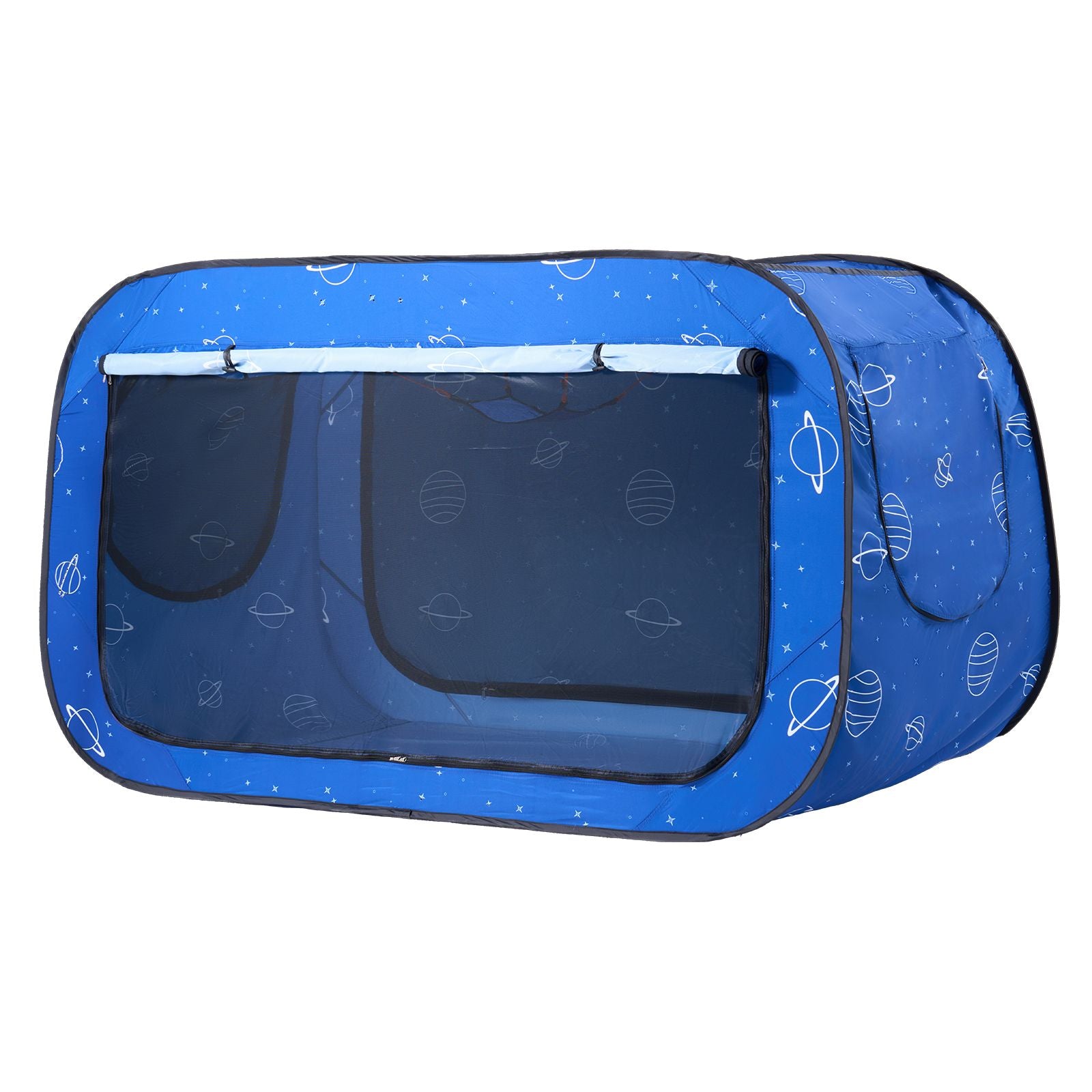 Bed Tent, Pongee Fabric, 2 Doors Breathable Dream Tent with 8.5 mm Fiber Poles on Bed Privacy, Full Size Block out Light Sleeping Bed Canopy, Fit for Kids Playhouse and Adults Sleeping Tent