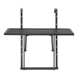 Balcony Hanging Table, 610 x 410 mm Metal Folding Balcony Railing Table, Outdoor Balcony Bar Table for Railings, 5-Level Adjustable, Fit Railing from 1" to 4.7", Serving Table for Patio & Deck