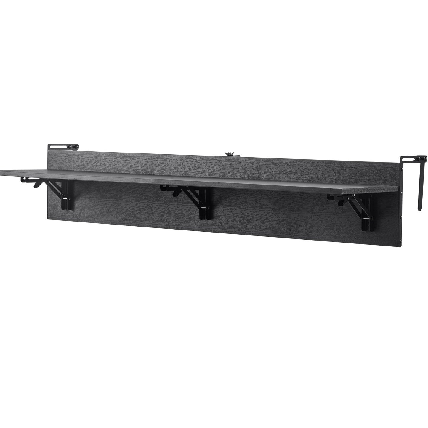 Balcony Hanging Table, 12 x 48 in Folding Balcony Railing Table, Outdoor Balcony Bar Table for Railings, 50 lbs Loading, Fit Railing from 1" to 4.3", Serving Table for Patio & Deck
