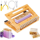 Soap Cutter, Cut 1-12 Bars, Precisely and Accurately Cut 1 Inch Bars, Bamboo Soap Slicer With Steel Wire, Multi Handmade Soap Wire Cutter for Loaf Candles Cheese Butter DIY Making Tool