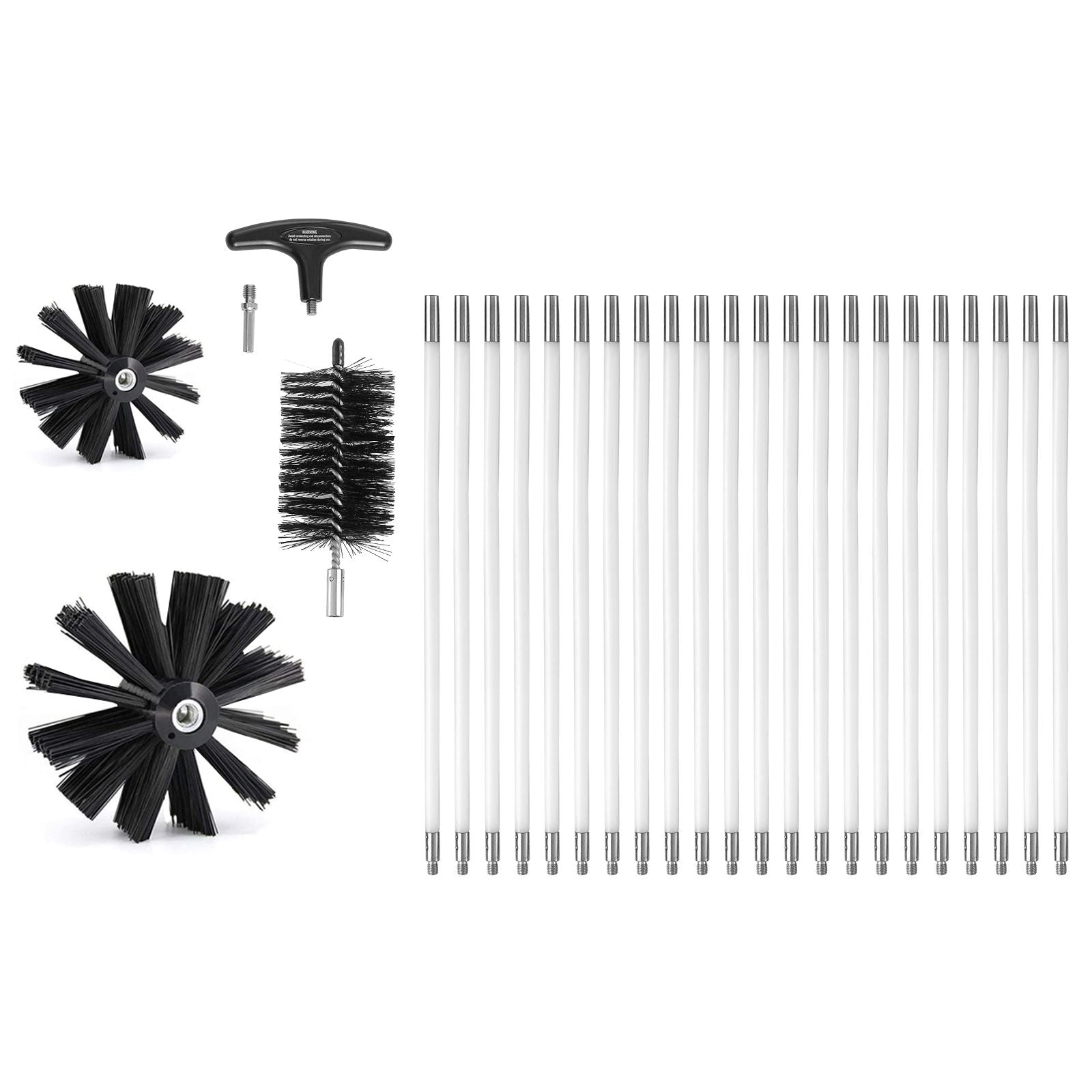 22 Pieces 9.1M Dryer Vent Cleaner Kit, Include 3 Different Sizes Flexible Lint Trap Brush, Reinforced Nylon Duct Cleaning Dryer Vent Brush, Dryer Cleaning Kit with Clamp Connectors