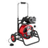 Drain Cleaner Machine 30m x 12.7mm, Auto Feed Sewer Snake Auger, Portable Drain Cleaning Machine with Climbing Wheels, Adjustable Drum, 8 Cutters & Foot Switch for 50mm to 150mm Pipes