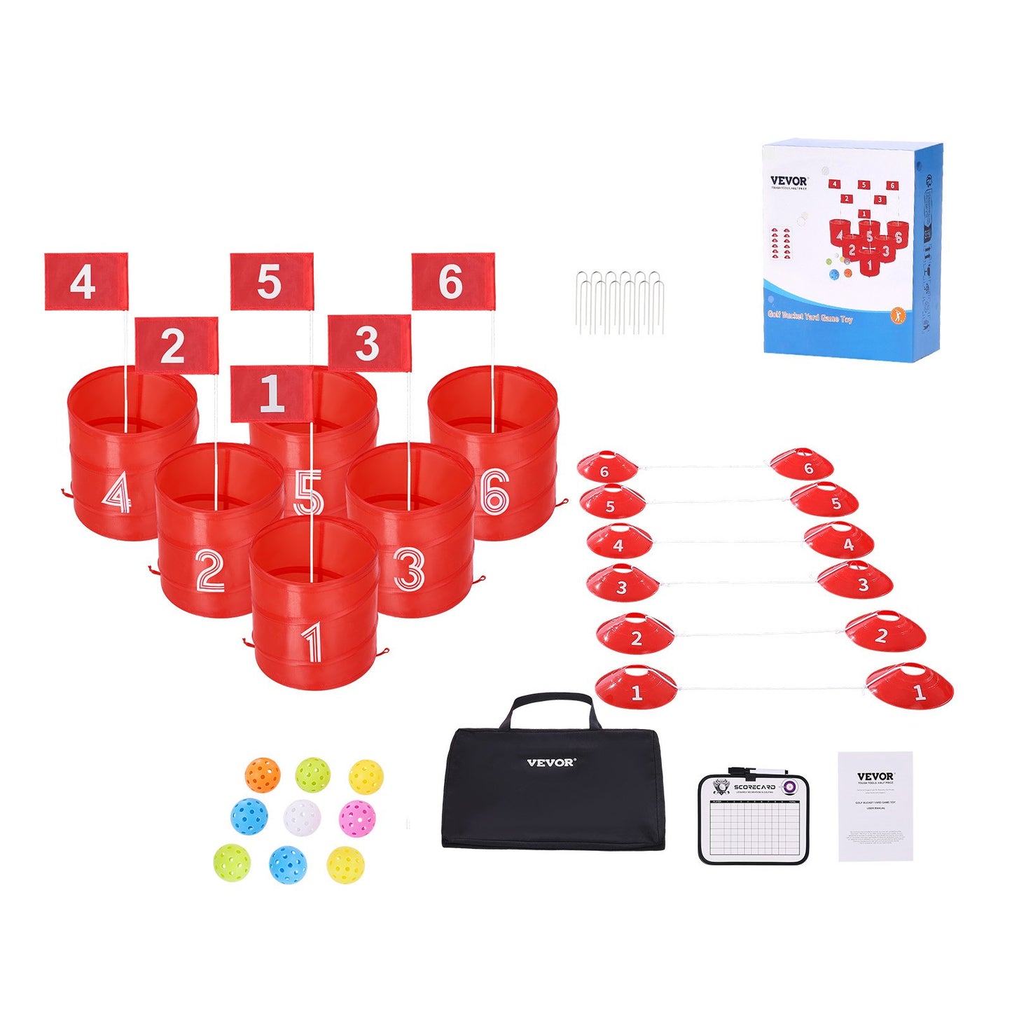 Backyard Golf Game, 6 Hole Golf Course, Golf Game Practice Games, Golf Chipping Game for Family, Adults and Kids, Portable Outdoor Yard Golf Game for Lawn, Yard, Camping, Park, Beach