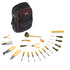 Tool Backpack with Tools, 65 Pockets, Heavy-duty Tools Storage Organizer Bags with Laptop Compartment & Molded Base, Electrician Jobsite Backpack for Electrician, Repairman, and HVAC Techs