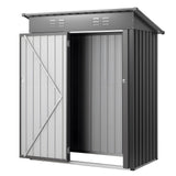 1533 x 876 x 1815 mm Metal Garden Shed, Storage Building with Lockable Door & 2 Louver Vents, Sloped Roof Metal Outdoor Storage Shed, Tool Sheds Outdoor Storage for Backyard, Garden, Patio