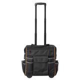Rolling Tool Bag, 110 lbs Load Capacity, 25 Pockets Heavy Duty Roller Tool Bag on Wheels, Adjustable Telescoping Handle & Stable Base, Toolbag Organizers with Wheels for Construction, Mechanic