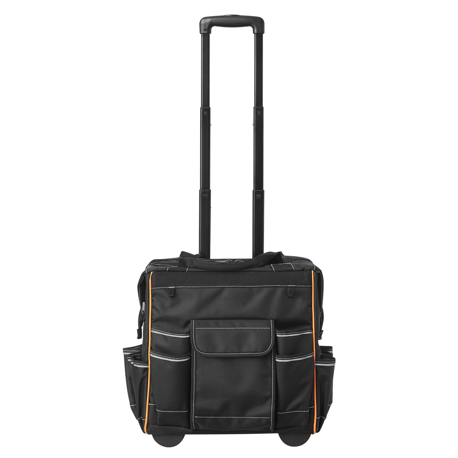 Rolling Tool Bag, 110 lbs Load Capacity, 25 Pockets Heavy Duty Roller Tool Bag on Wheels, Adjustable Telescoping Handle & Stable Base, Toolbag Organizers with Wheels for Construction, Mechanic
