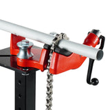 Heavy-Duty Pipe Chain Vise, 1/8" - 5" Pipe Capacity, 26" Rugged Chain & Cast Iron Base, Hitch Mount Vise Plate Holder With Adjustable Height - Fits 2 inch x 2 inch Receiver