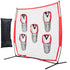 6 x 6 ft Football Trainer Throwing Net, Training Throwing Target Practice Net with 5 Target Pockets, Knotless Net Includes Bow Frame and Portable Carry Case, Improve QB Throwing Accuracy, Red