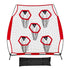 1828.8x1828.8mm Football Trainer Throwing Net, Training Throwing Target Practice Net with 5 Target Pockets, Knotless Net Includes Straps and Portable Carry Case, Improve QB Throwing Accuracy,Red