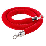 2 Pcs Red Velvet Stanchion Ropes, 1.5 m Crowd Control Stanchion Red Velvet Ropes with Silver Hooks, Post Queue Barrier Carpet Rope for Carpet Events Movie Theaters Grand Openings Hotels Party