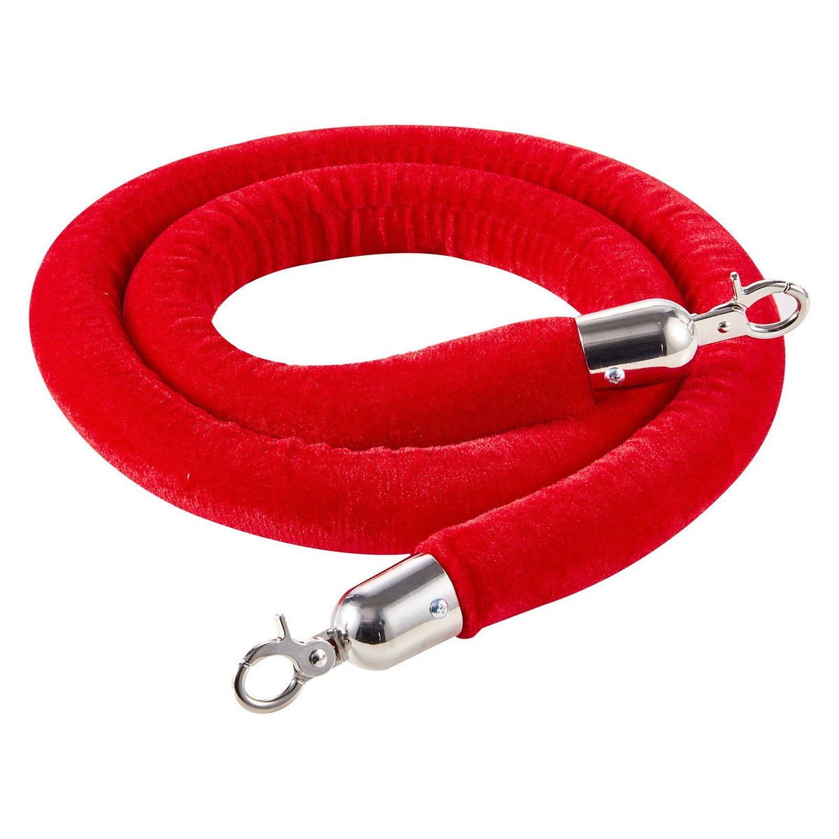 2 Pcs Red Velvet Stanchion Ropes, 1.5 m Crowd Control Stanchion Red Velvet Ropes with Silver Hooks, Post Queue Barrier Carpet Rope for Carpet Events Movie Theaters Grand Openings Hotels Party