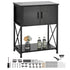 Aquarium Stand, 20 Gallon Fish Tank Stand, 25.6 x 16.5 x 31.9 in Steel and MDF Turtle Tank Stand, 167.6 lbs Load Capacity, Reptile Tank Stand with Storage Cabinet and Embedded Power Panel, Black