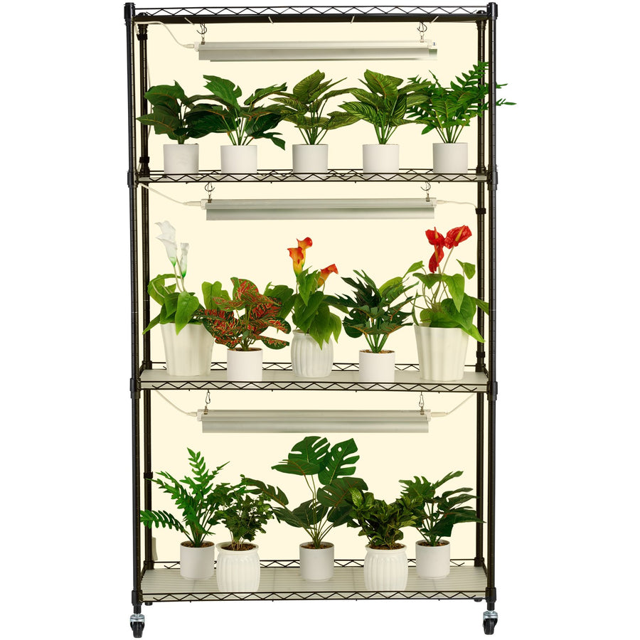 VEVOR Plant Stand with Grow Lights 4 Tiers 90W 150 cm Tall Plant Grow Shelf