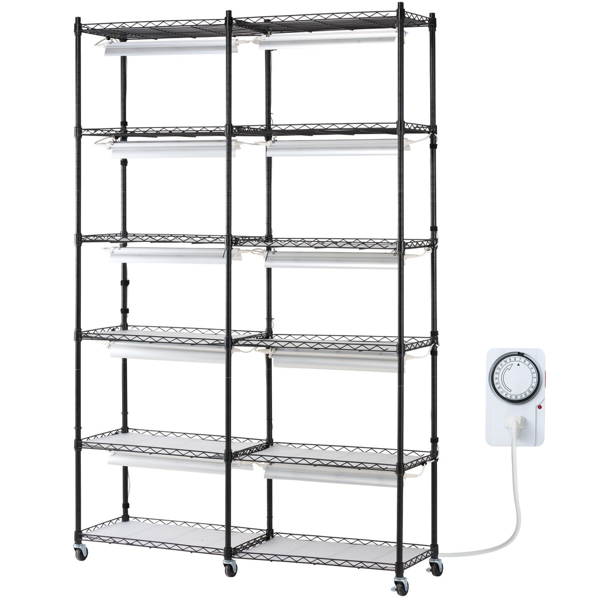 Plant Stand with Grow Light 6 Tiers 200W 59.1" Indoor Plant Grow Shelf