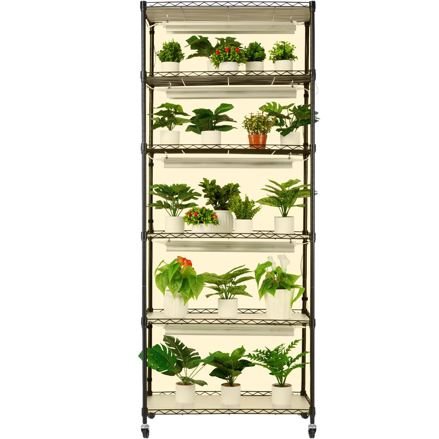 VEVOR Plant Stand with Grow Lights 6 Tiers 150W 180 cm Tall Plant Grow Shelf