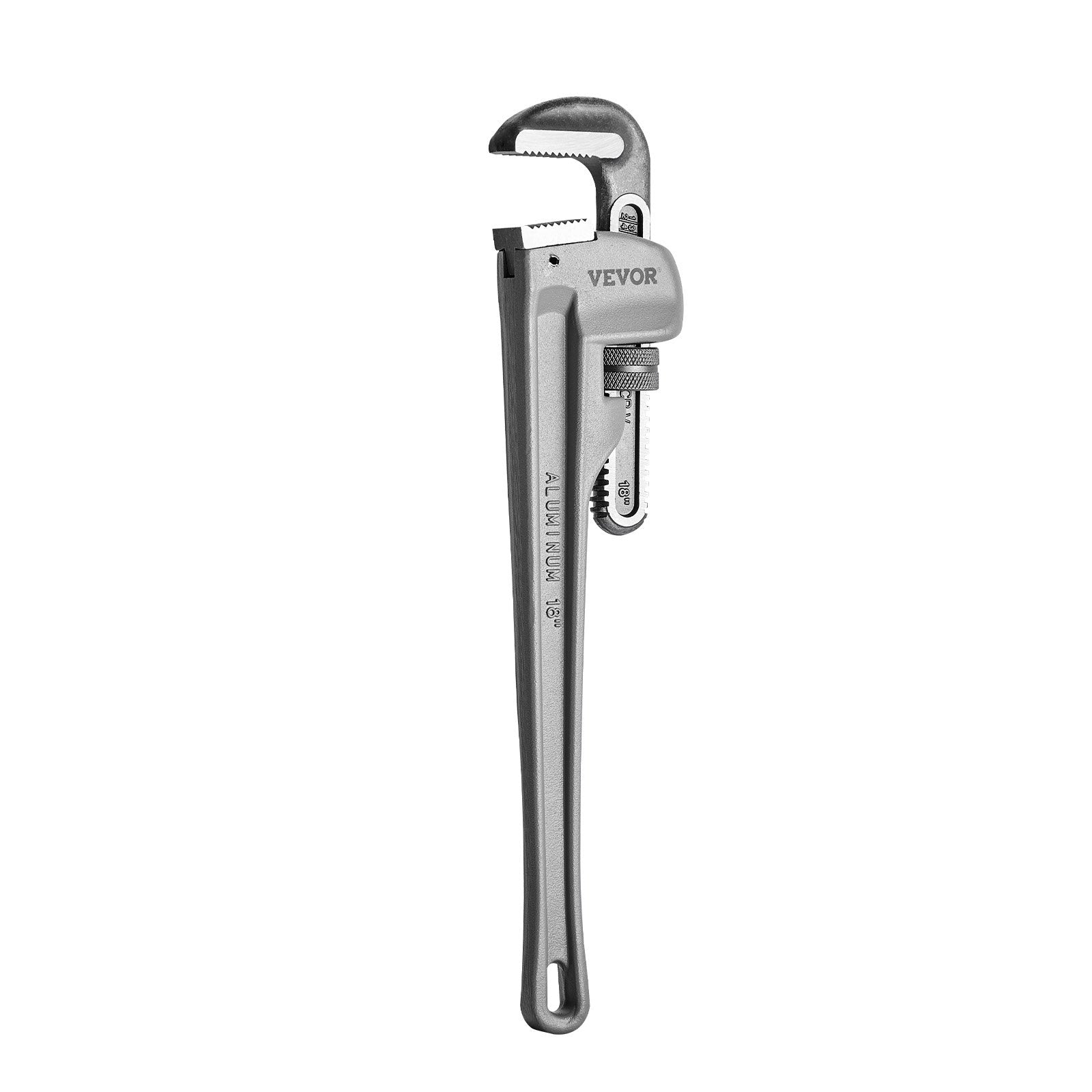 Pipe Wrench, 18" Aluminum Straight Pipe Wrench, Adjustable Plumbing Wrench, with High Strength Jaw and Ergonomic Handle, Easy to Carry, Hangable Design, for Water Pipes, Automotive Repairs