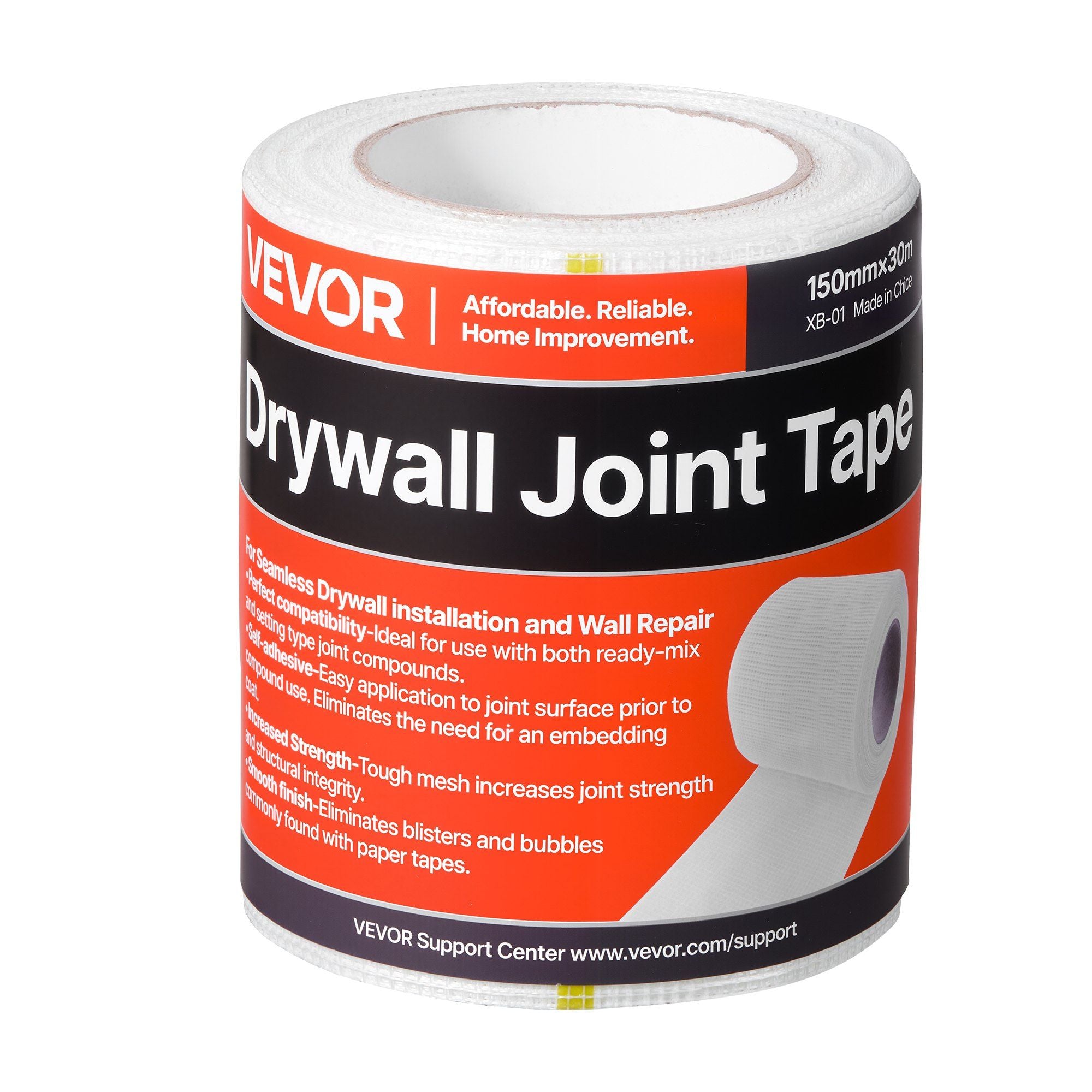 Drywall Mesh Tape, 150mm W x 30m L Self-Adhesive Fiberglass Drywall Joint Tape, 12 Rolls Dry Wall Patch for Easy Sheetrock Ceiling Crack Repair, to Achieve Smooth Even Wall Surface