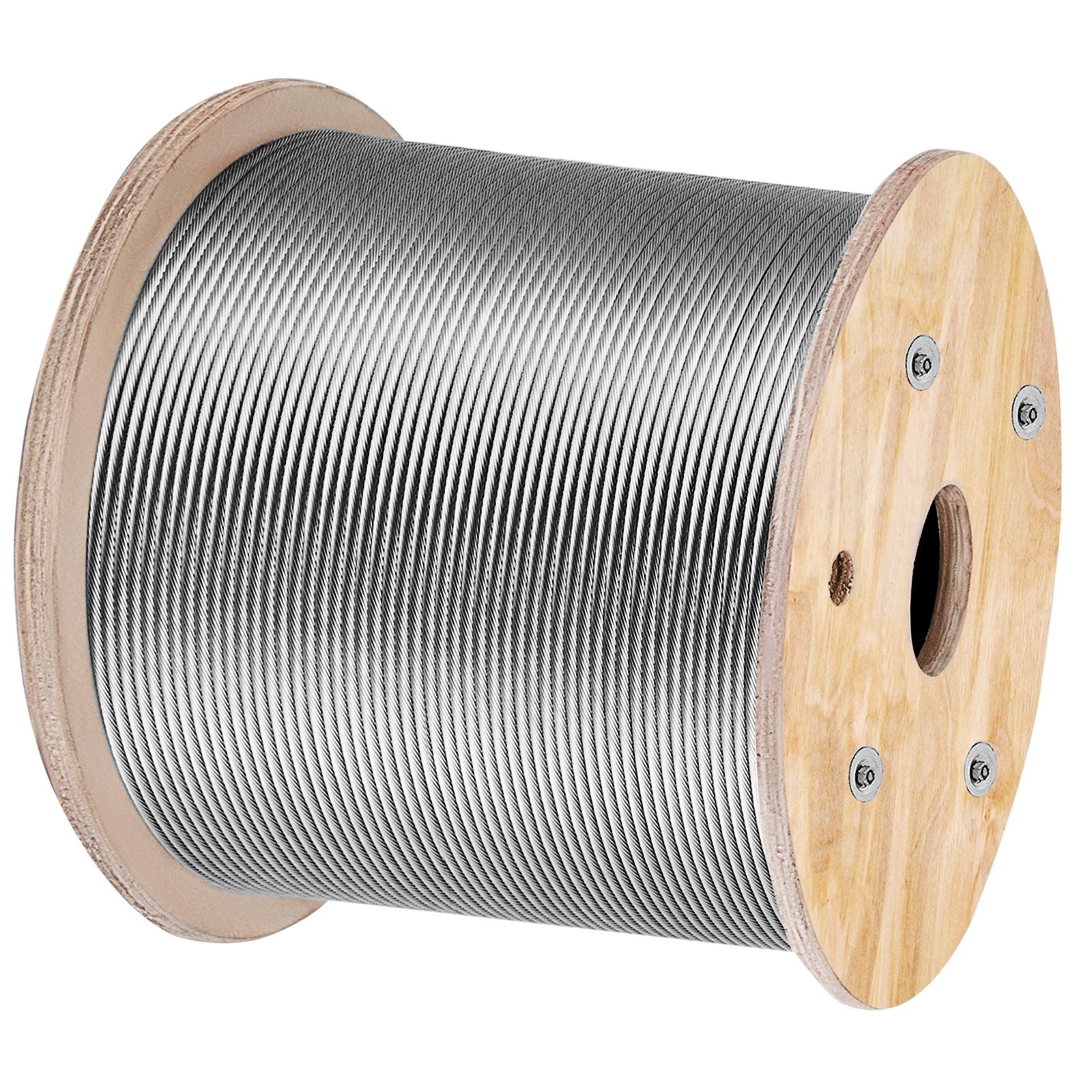 Stainless Steel Cable Railing 3/16" x 1000ft, Wire Rope 316 Marine Grade, Braided Aircraft Cable 1x19 Strands Construction for Deck,Rail,Balusters,Stair,Handrail,Porch,Fence