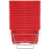 Shopping Basket, Set of 12, 24L Durable Plastic Grocery Basket with Handle and Stand, 425 x 295 x 225 mm Portable Shop Basket Bulk Used for Retail Store, Supermarket, and Grocery Shopping, Red