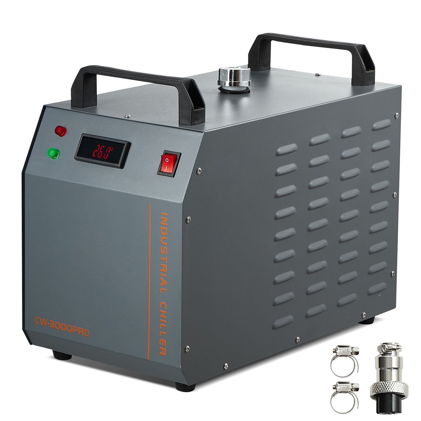 Industrial Water Chiller, CW-3000(PRO), 150W Air-Cooled Industrial Water Cooler Cooling System with 12L Water Tank Capacity 18 L/min Max Flow Rate, for Laser Engraving Machine Cooling Machine