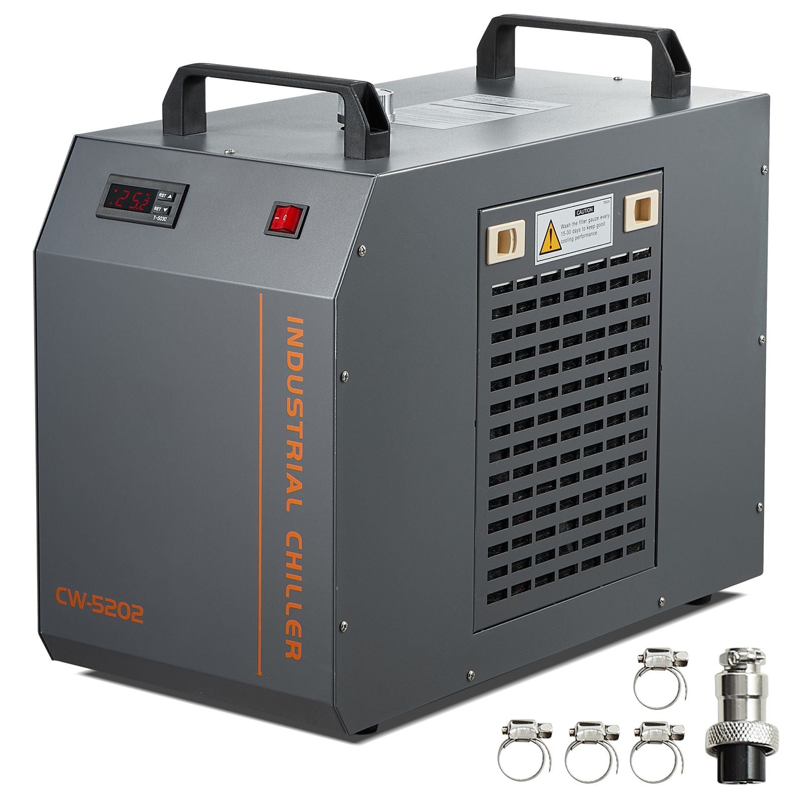 Industrial Water Chiller, CW-5202, Industrial Water Cooler Cooling System with Built-in Compressor 7L Water Tank Capacity 18 L/min Max Flow Rate, for CO2 Laser Engraving Machine Cooling Machine