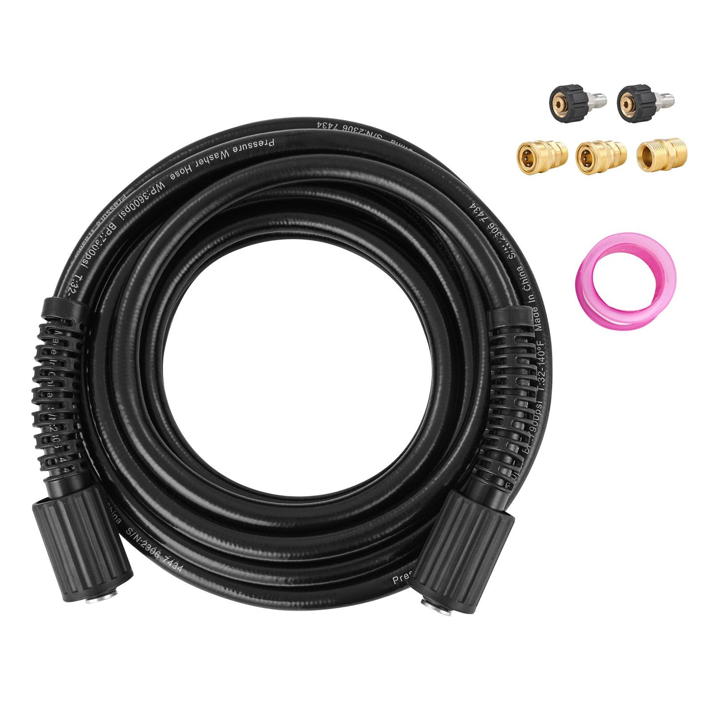 50 FT 3600 PSI High Pressure Power Washer Hose 1/4" Quick Connection