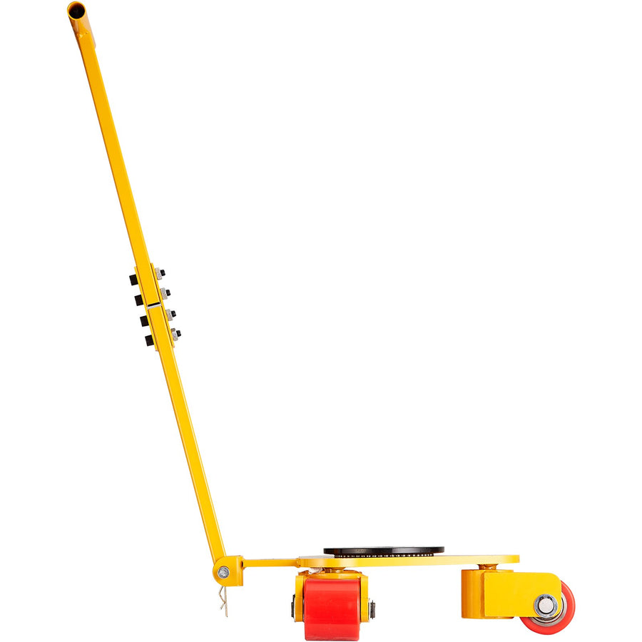 VEVOR Machinery Skate Dolly, 6614 LBS/3T Industrial Machinery Mover with Handle, Carbon Steel Machinery Moving Skate with 3 360° Swivel PU Wheels, 360° Rotation Non-Slip Cap for Warehouse, Workshop