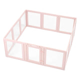 Dog Whelping Box, 1.54x1.5x0.6 m, Transparent Plastic Dog Whelping Pen for Large Sized Dogs, Waterproof Puppy Playpen with Windows & Door Lock, Easy to Clean, Durable Indoor Pet Dogs Cats Birth Kit