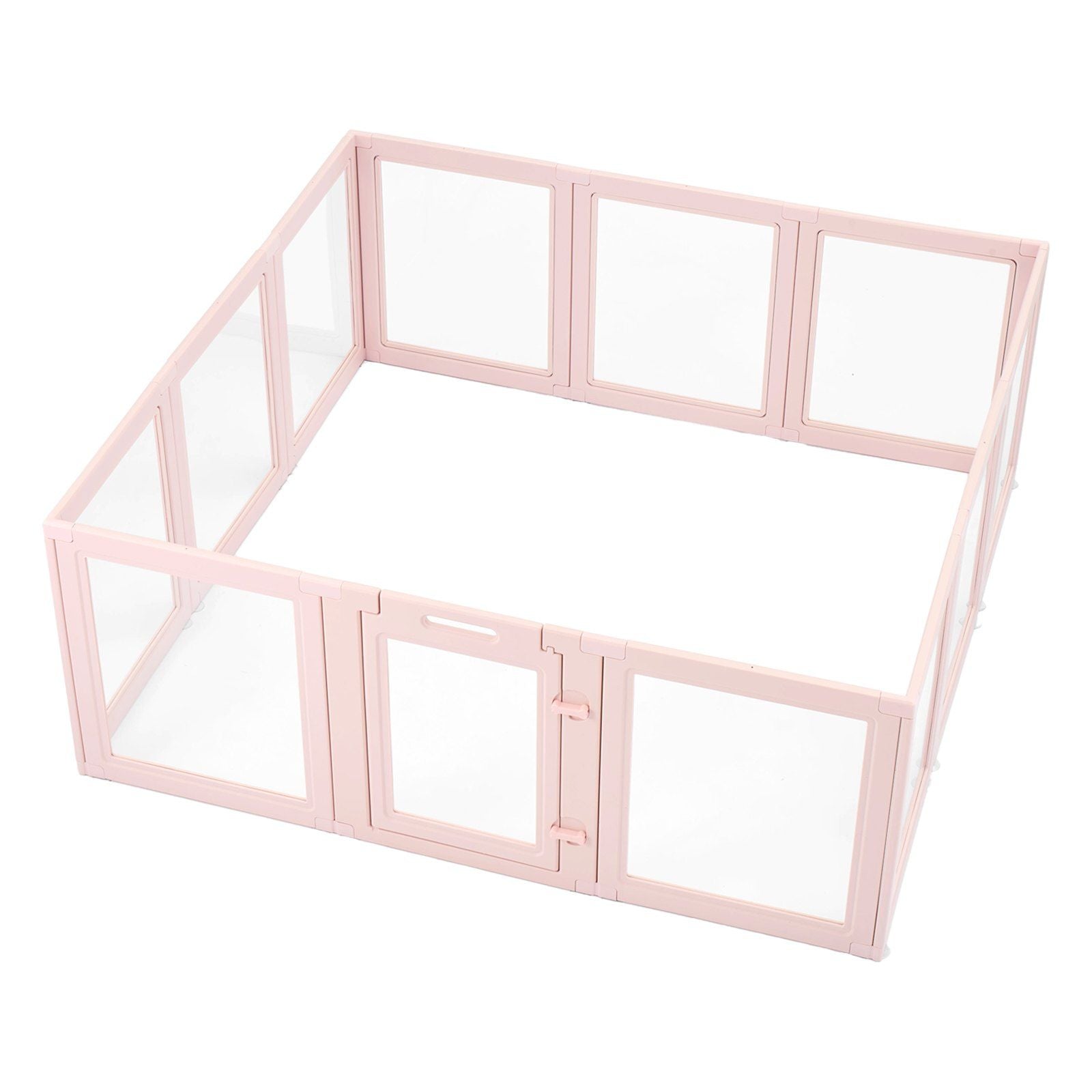 Dog Whelping Box, 1.54x1.5x0.6 m, Transparent Plastic Dog Whelping Pen for Large Sized Dogs, Waterproof Puppy Playpen with Windows & Door Lock, Easy to Clean, Durable Indoor Pet Dogs Cats Birth Kit