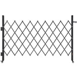 Single Folding Security Gate, Lockable Scissor Gate with 360 degree Swivel Casters, Outdoor Barricade Steel Retractable Gates, for Entry Security, Garage, Warehouse & Pool, 1900 x 1310 mm (W x H)