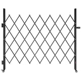 Single Folding Security Gate, Lockable Scissor Gate with 360 degree Swivel Casters, Outdoor Barricade Steel Retractable Gates, for Entry Security, Garage, Warehouse & Pool, 1800 x 1610 mm (W x H)