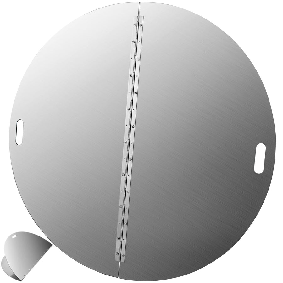 Fire Pit Lid Round 40 Inch Foldable Fire Pit Ring Snuff Cover 430 Stainless Steel Fire Pit Spark Screen Cover 3mm Thickness