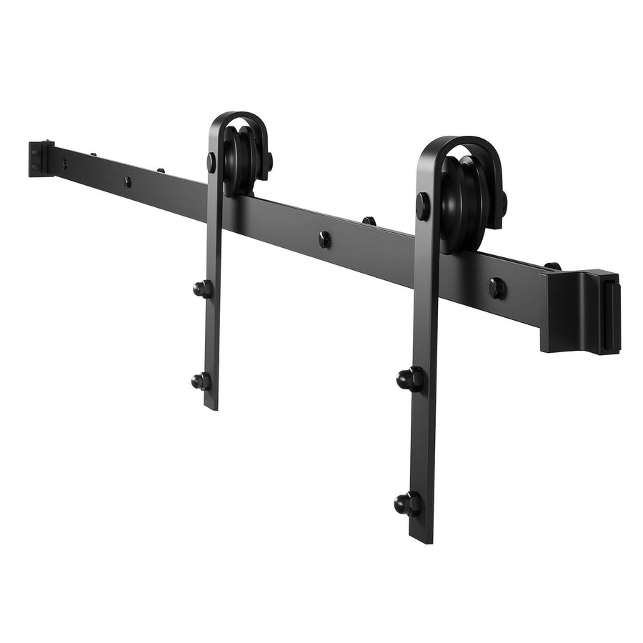 6.6FT Sliding Barn Door Hardware Kit, 330 LBS Weight Capacity, Compatible with 36-40 Inches Width & 1-3/8 to 1-3/4 Inches Thickness Single Sliding Barn Door, Durable Track & J-shape Roller Black