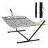 Two Person Hammock with Stand Included Heavy Duty 480lb Capacity, Double Hammock with 12 FT Steel Stand and Portable Carrying Bag and Pillow, Freestanding Hammock for Outdoor Patio Yard Beach