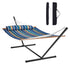 Double Quilted Fabric Hammock Two Person Hammock with Stand 480lb Capacity