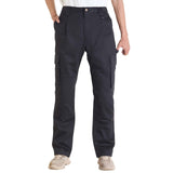 FR Pants for Men, 100% Cotton, Flame-Resistant Cargo Pants with Multi-Pockets and Elastic Waist, Reinforced Tear-proof Stitching, Ideal for Welding Work and Casual Wear, M Size, Black