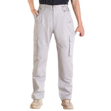 FR Pants for Men, 100% Cotton, Flame-Resistant Cargo Pants with Multi-Pockets and Elastic Waist, Reinforced Tear-proof Stitching, Ideal for Welding Work and Casual Wear, XXL Size, Gray