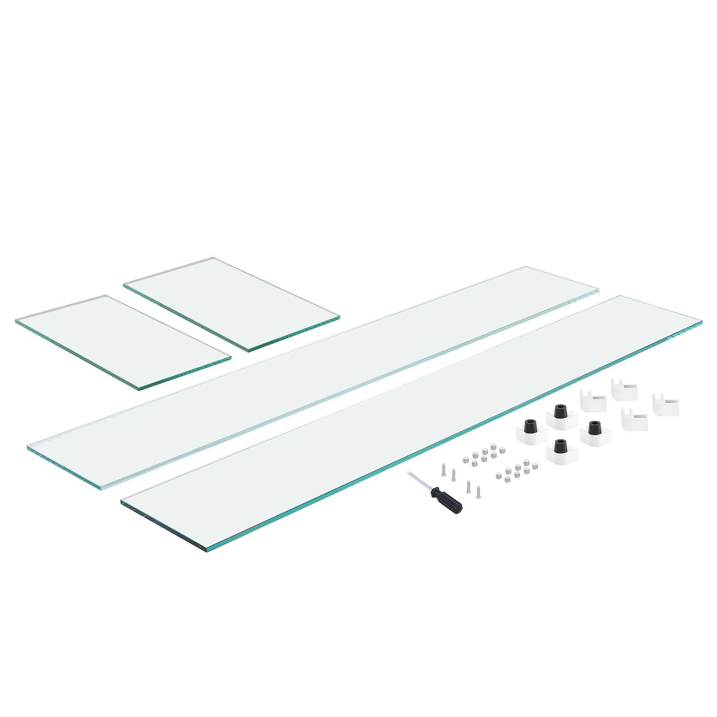 Glass Wind Guard for Rectangular Fire Pit Table 773 x 367 x 191 mm, 8mm Thick and Sturdy Tempered Glass Panel with Hard Aluminum Corner Bracket & Rubber Feet, Easy to Assemble