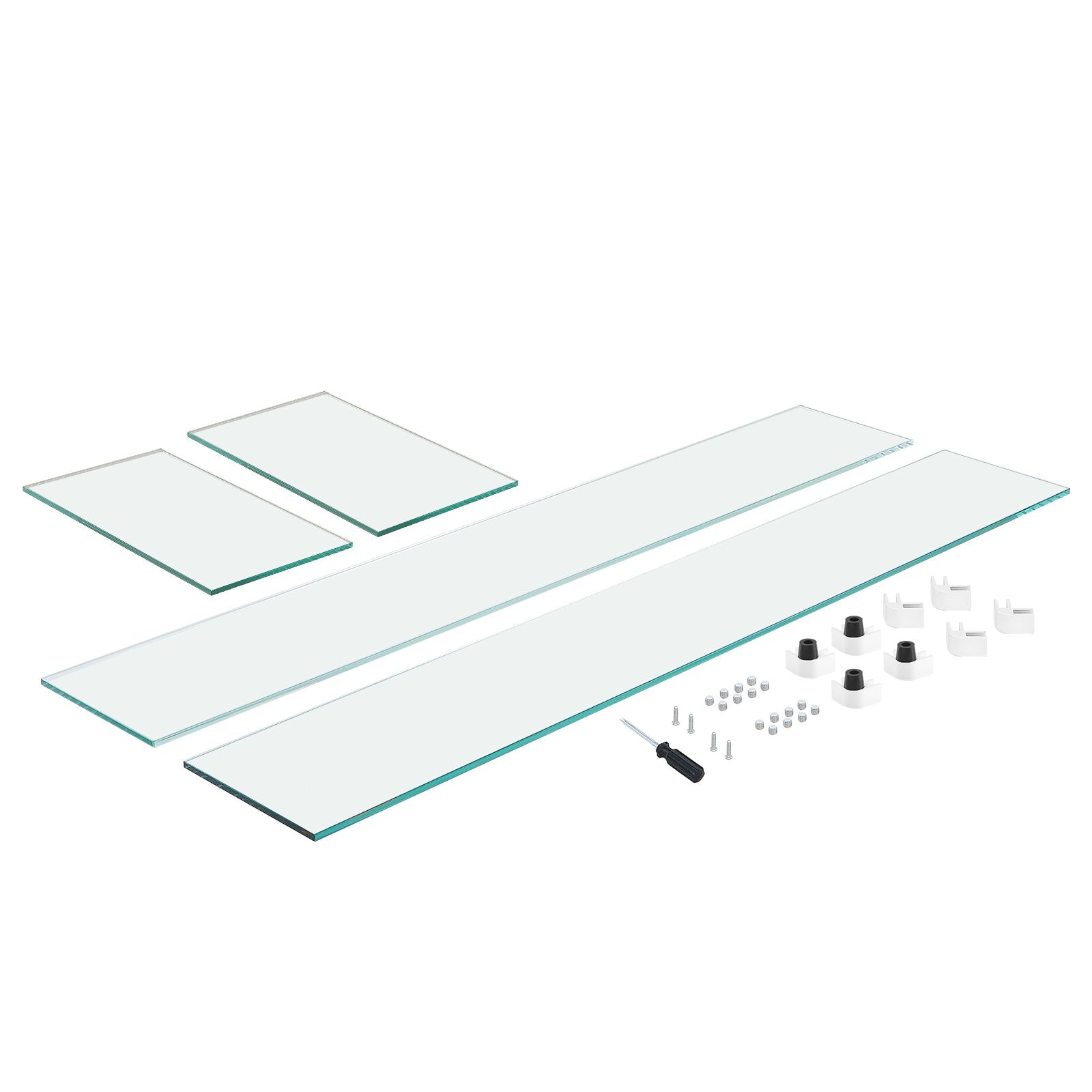 Glass Wind Guard for Rectangular Fire Pit Table 773 x 367 x 191 mm, 8mm Thick and Sturdy Tempered Glass Panel with Hard Aluminum Corner Bracket & Rubber Feet, Easy to Assemble