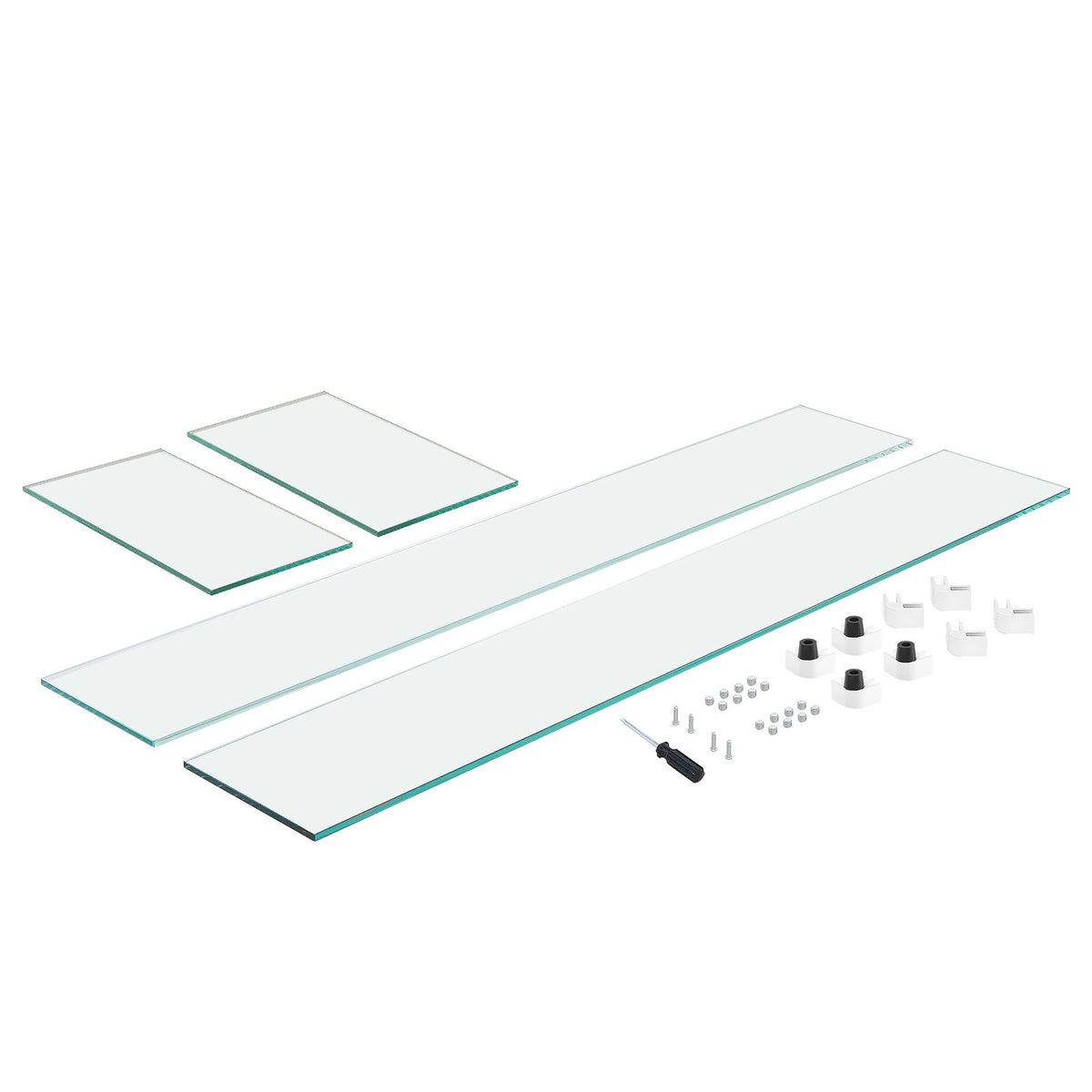 Glass Wind Guard for Rectangular Fire Pit Table 773 x 367 x 191 mm, 8mm Thick and Sturdy Tempered Glass Panel with Hard Aluminum Corner Bracket & Rubber Feet, Easy to Assemble