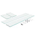 Glass Wind Guard for Rectangular Fire Pit Table 773 x 367 x 191 mm, 8mm Thick and Sturdy Tempered Glass Panel with Hard Aluminum Corner Bracket & Rubber Feet, Easy to Assemble