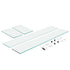 Glass Wind Guard for Rectangular Fire Pit Table 748 x 340 x 165 mm, 8mm Thick and Sturdy Tempered Glass Panel with Hard Aluminum Corner Bracket & Rubber Feet, Easy to Assemble